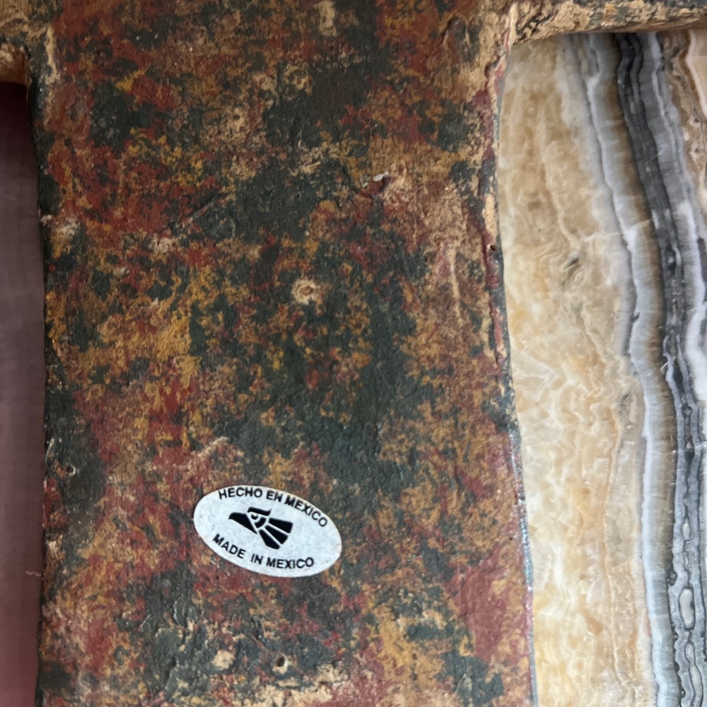 ENDED Vintage Mexican Terracotta Wall Cross Clay Folk Art Rustic 11 X 8 - Picture 5 of 6